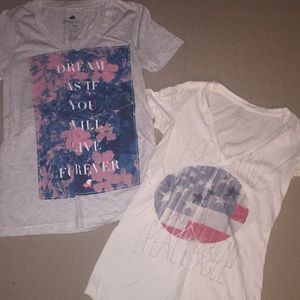 2 small cute graphic tees
